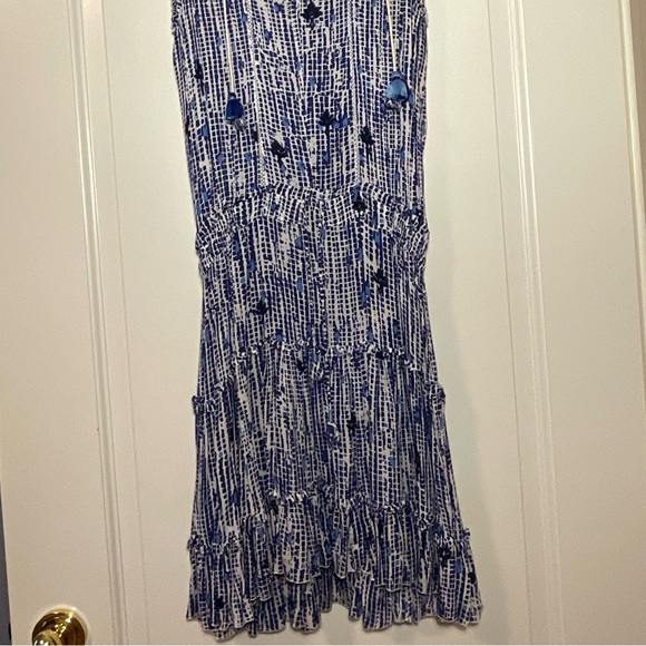 POUPETTE ST BARTH- BLUE & WHITE PATTERN DRESS. SIZE SMALL - Picture 3 of 4